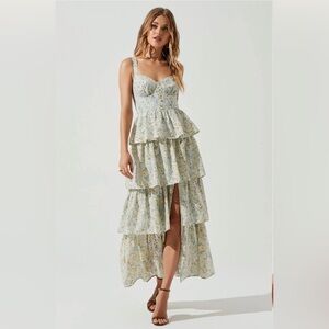 ASTR the Label midsummer floral tiered maxi dress, size small